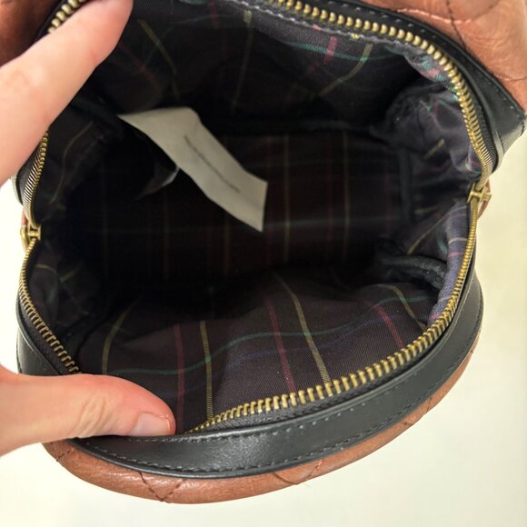 Loungefly Harry Potter Hogwarts Crest Quilted Brown Mini Backpack With Keychain - Picture 8 of 11